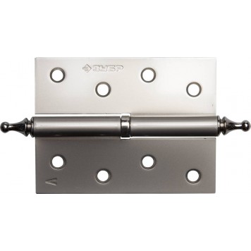 37605-100-4L | Петля дверная разъемная 1 подшипник, цвет мат. никель (PN), левая, с крепежом, 100х75х2,5мм,2шт, ЗУБР ЭКСПЕРТ-0