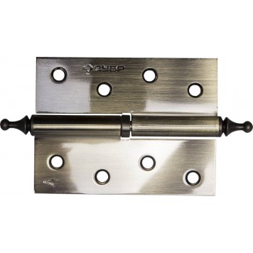 37605-100-5L | Петля дверная разъемная 1 подшипник, цвет ст. латунь (AB), левая, с крепежом, 100х75х2,5мм,2шт, ЗУБР ЭКСПЕРТ-0