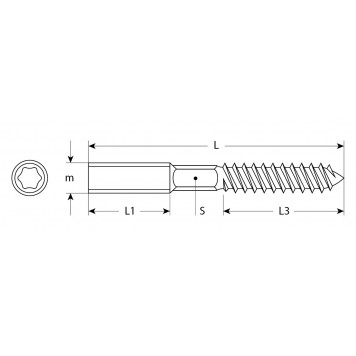37870-08-090-4 | Шпилька сантехническая, шестигранник, Torx 25, М8x90мм, 4шт, оцинкованная, ЗУБР МАСТЕР-2