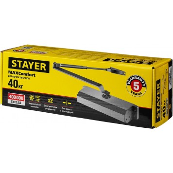 37915-50 | Доводчик дверной для дверей массой до 40 кг, цвет серебро, STAYER-2