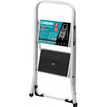 38807-02_z01 | Лестница-стремянка стальная c широкими ступенями, 2 ступени, СИБИН-1