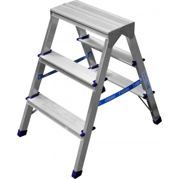 38825-03 | Лестница-стремянка двухсторонняя алюминиевая, 3 ступени, СИБИН-0