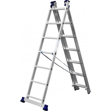 38833-07 | Лестница универсальная, трехсекционная со стабилизатором, 7 ступеней, СИБИН-0