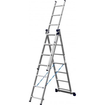 38833-07 | Лестница универсальная, трехсекционная со стабилизатором, 7 ступеней, СИБИН-3