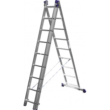 38833-09 | Лестница универсальная, трехсекционная со стабилизатором, 9 ступеней, СИБИН-0