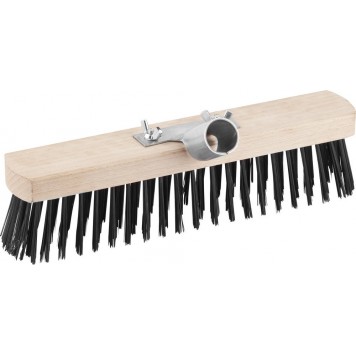 39196-30 | Щетка уличная без ручки, буковая колодка, мет щетина, с металлическим держателем для черенка, 30см, GRINDA EURO-0