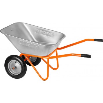 39905 | Тачка строительная двухколесная, 110 л, грузоподъемность 200 кг, СИБИН-3