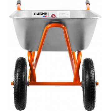 39905 | Тачка строительная двухколесная, 110 л, грузоподъемность 200 кг, СИБИН-4