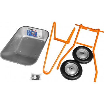 39905 | Тачка строительная двухколесная, 110 л, грузоподъемность 200 кг, СИБИН-6