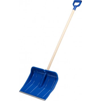 39923 | Лопата снеговая, пластиковая с алюминиевой планкой, деревянный черенок, V-ручка, 490 мм., ЗУБР АЛЯСКА-0