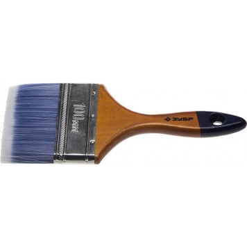 4-01007-100 | Кисть плоская, искусственная щетина, деревянная ручка, 100мм, ЗУБР МАСТЕР-0