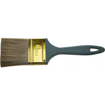 4-01014-063 | Кисть плоская, смешанная щетина, пластмассовая рукоятка, 63мм, КП-14, ЗУБР МАСТЕР-0