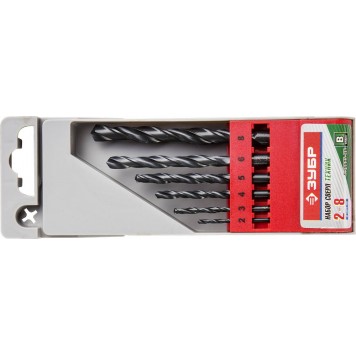 4-29605-H6 | Набор сверл по металлу 6 шт (d=2-8 мм), быстрорежущая сталь, класс В, ЗУБР ТЕХНИК-0