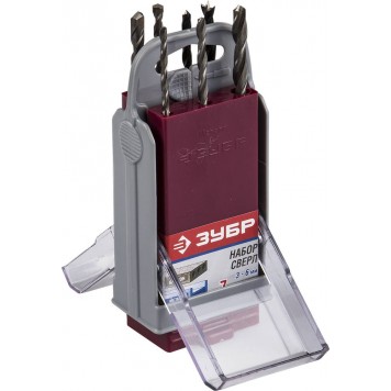 4-29704-H7-SB | Набор сверл комбинированный: по бетону,металлу, дереву, 7шт в супер боксе, ЗУБР-0