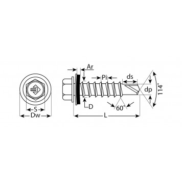 4-300310-48-050-9003 | Саморезы СКД кровельные, RAL 9003 белый, 50 x 4.8 мм, 1 200 шт, для деревянной обрешетки, ЗУБР ПРОФЕССИОНАЛ-4
