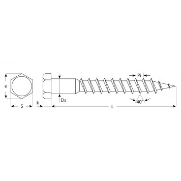 4-300456-10-070 | Шурупы с шестигранной головкой (DIN 571), 70 х 10мм, 2 шт, ЗУБР ШДШ-2