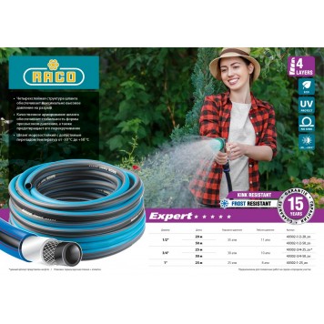 40302-3/4-50_z01 | Шланг поливочный, 30атм., армированный, 4-х слойный, 3/4"x50м, RACO EXPERT-2