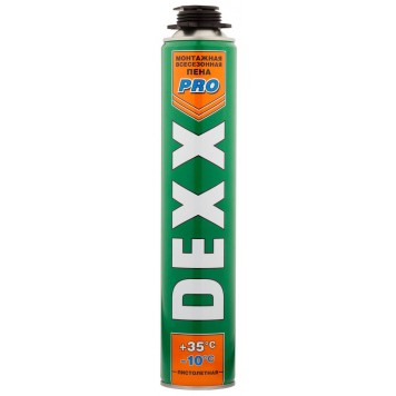 41126 | Пена монтажная, пистолетная, всесезонная, 750мл, DEXX PRO-0