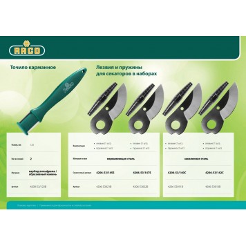 4206-53011B | Набор: лезвия + пружина запасные для 4206-53/140C, RACO-2