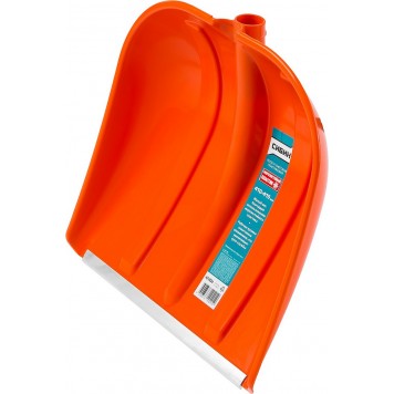 421834 | Лопата снеговая, пластиковая с алюминиевой планкой, без черенка, 410 мм., СИБИН ЛП-410-4