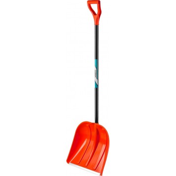 421845 | Лопата снеговая, пластиковая с алюминиевой планкой, эргономичный алюминиевый черенок, V-ручка, 410 мм., СИБИН ЛПА-410-0