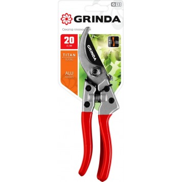423113 | Секатор с алюминиевыми рукоятками, плоскостной, 205 мм, GRINDA G-13-4