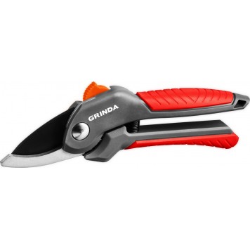 423122 | Секатор с двухкомпонентными рукоятками, плоскостной, 200 мм, GRINDA G-22-0