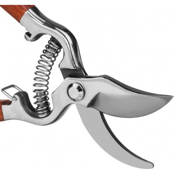 423415 | Секатор цельнокованый из нержавеющей стали, с деревянными рукоятками, 210 мм, GRINDA P-15-7