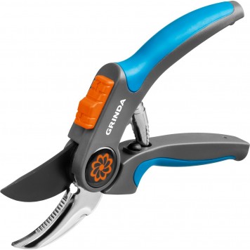 423455 | Секатор с двухкомпонентными рукоятками, плоскостной, 205 мм, GRINDA P-55-6