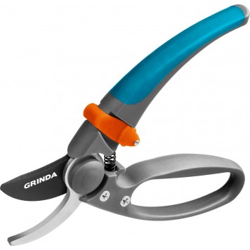 423457 | Секатор с двухкомпонентными эргономичными рукоятками, с эфесом, плоскостной, 210 мм, GRINDA P-57-6