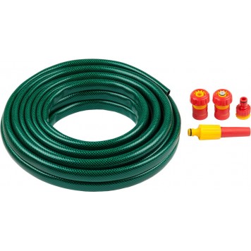 428497-3/4-15 | Набор поливочный: Шланг 3/4"x15 м, наконечник-распылитель, поливочная арматура, GRINDA-0