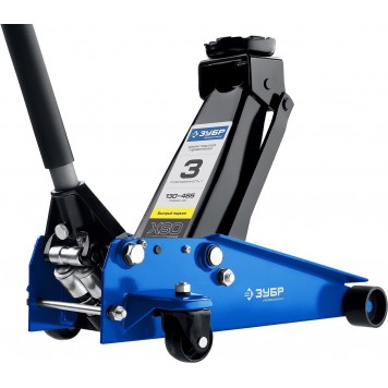 43050-3_z01 | Домкрат гидравлический подкатной, 3т, 130-465мм, ЗУБР X80-5