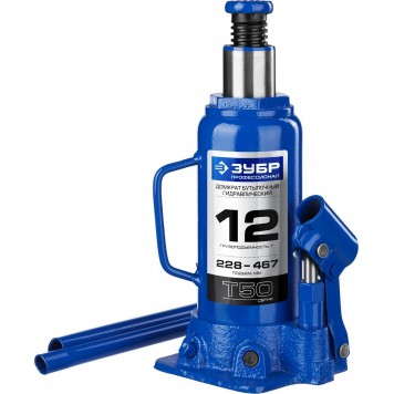 43060-12_z01 | Домкрат гидравлический бутылочный, 12т, 228-467мм, ЗУБР T50-0