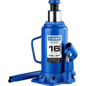 43060-16_z01 | Домкрат гидравлический бутылочный, 16т, 228-465мм, ЗУБР T50-0