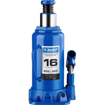43060-16_z01 | Домкрат гидравлический бутылочный, 16т, 228-465мм, ЗУБР T50-6