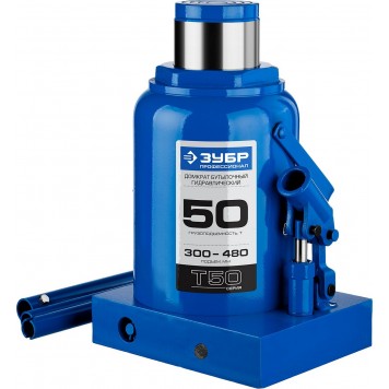 43060-50_z01 | Домкрат гидравлический бутылочный, 50т, 300-480мм, ЗУБР T50-0