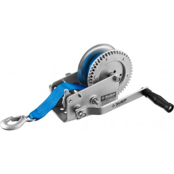 43115-1.1 | Лебедка ручная барабанная тяговая, ленточная, 1,1т, 10м, ЗУБР ПРОФЕССИОНАЛ-4