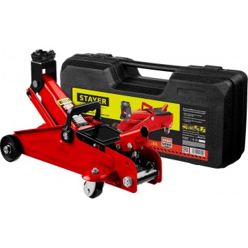 43152-2-K | Домкрат гидравлический подкатной, 2т, 125-320мм, в кейсе, STAYER RED FORCE-0