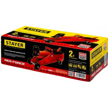 43152-2 | Домкрат гидравлический подкатной, 2т, 125-320мм, STAYER RED FORCE-4