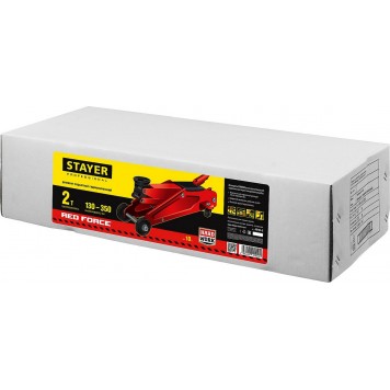 43153-2 | Домкрат гидравлический подкатной, 2т, 130-350мм, STAYER RED FORCE-4