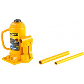 43160-10 | Домкрат гидравлический бутылочный, 10т, 200-385мм, STAYER PROFI-0