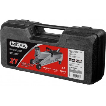 43252-2-K | Домкрат гидравлический подкатной, 2т, 130-315мм, в кейсе, MIRAX-3