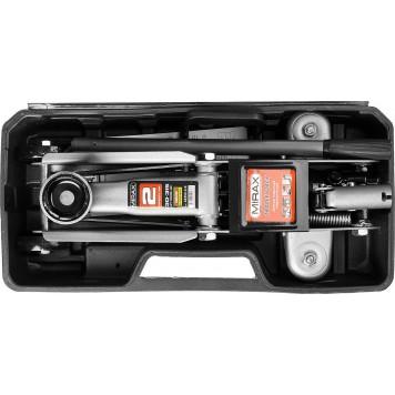 43252-2-K | Домкрат гидравлический подкатной, 2т, 130-315мм, в кейсе, MIRAX-10