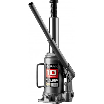 43260-10 | Домкрат гидравлический бутылочный, 10т, 200-385 мм, MIRAX-4