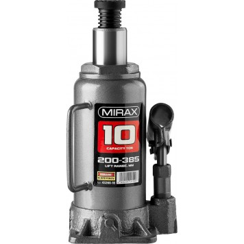 43260-10 | Домкрат гидравлический бутылочный, 10т, 200-385 мм, MIRAX-5