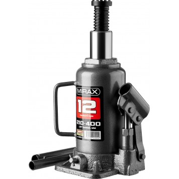 43260-12 | Домкрат гидравлический бутылочный, 12т, 210-400 мм, MIRAX-0