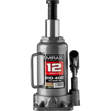 43260-12 | Домкрат гидравлический бутылочный, 12т, 210-400 мм, MIRAX-5