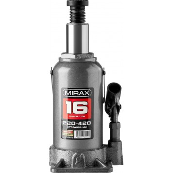 43260-16 | Домкрат гидравлический бутылочный, 16т, 220-420 мм, MIRAX-5