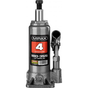 43260-4 | Домкрат гидравлический бутылочный, 4т, 180-355 мм, MIRAX-5