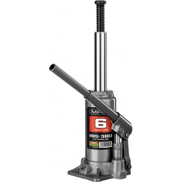 43260-6 | Домкрат гидравлический бутылочный, 6т, 195-380 мм, MIRAX-4